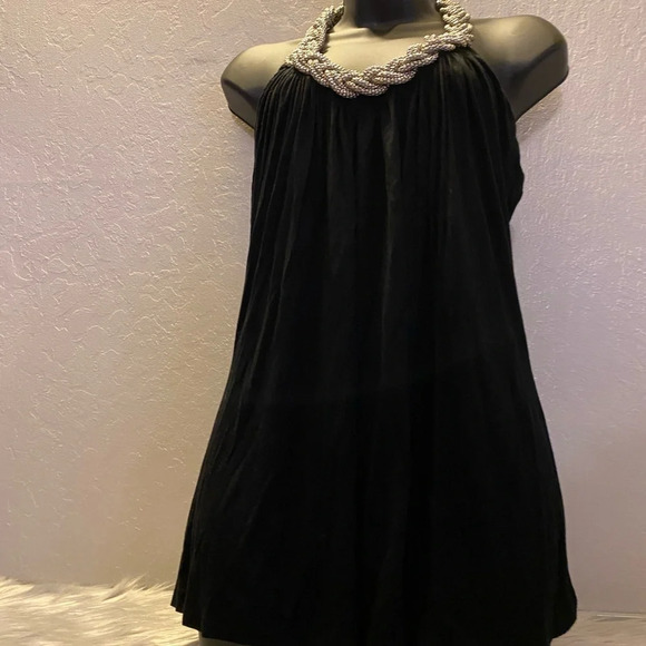 Spense Black Blouse with Chain Halter Top - Picture 11 of 16